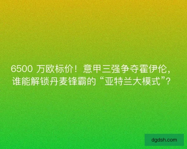 6500 万欧标价！意甲三强争夺霍伊伦，谁能解锁丹麦锋霸的 “亚特兰大模式”？