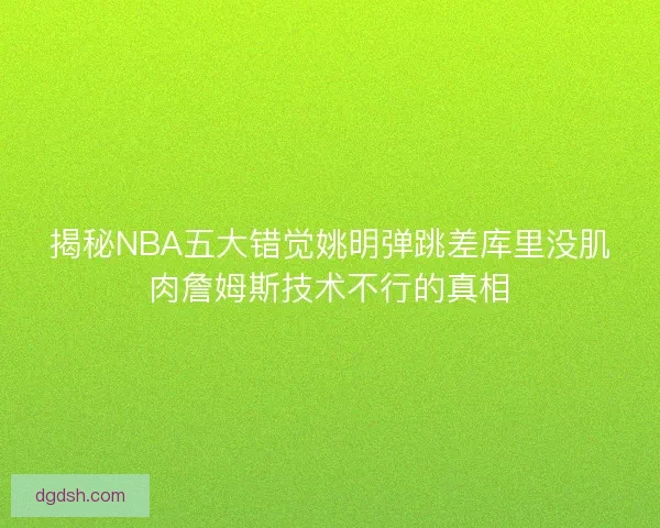 揭秘NBA五大错觉姚明弹跳差库里没肌肉詹姆斯技术不行的真相 揭秘NBA五大错觉姚明弹跳差库里没肌肉詹姆斯技术不行的真相