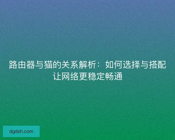 路由器与猫的关系解析：如何选择与搭配让网络更稳定畅通
