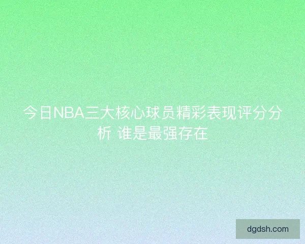 今日NBA三大核心球员精彩表现评分分析 谁是最强存在