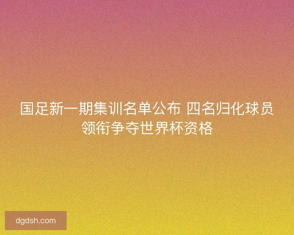 国足新一期集训名单公布 四名归化球员领衔争夺世界杯资格